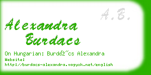 alexandra burdacs business card